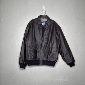 Airborne Leathers Men’s XL Bomber Flight Jacket American Flag